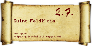 Quint Felícia névjegykártya